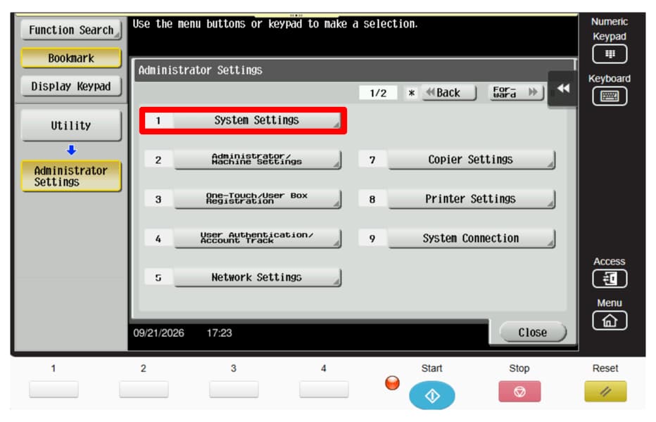 8-series-admin-mode-system-settings