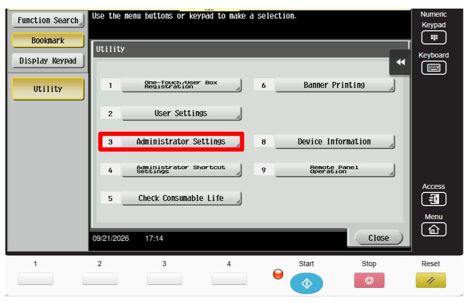 8-series-admin-mode-touch-administrator-settings
